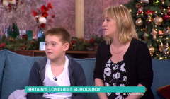 Skerries boy Aron Anderson and mum Denise on ITV's This Morning.