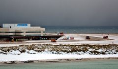A snowy Sumburgh airport - Photo taken last February by Ronnie Robertson
