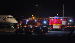 A Loganair flight from Aberdeen sparked a full emergency at Sumburgh Airport when it landed on one engine on 23 December 2015 - Photo: Ronnie Robertson