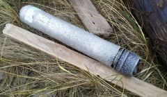 The badly-corroded MK25 phosphorous military marker at Meal Beach - Photo: Karl Moar/ShetNews