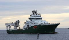The multi-purpose oil support vessel Havila Phoenix entering Lerwick harbour - Photo: ShetNews