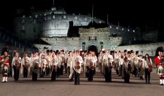 The Hjaltibonhoga fiddlers at the Edinburgh tattoo last summer.