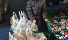 Young Matthew pancake fundraiser enabled him to buy food to donate to the local Salvation Army collection.