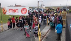 The start line at the Baltasound fun run for Sport Relief back in 2012.