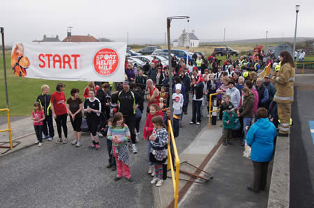 The start line at the Baltasound fun run for Sport Relief back in 2012.
