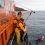 Elizabeth Atia in the water during a woman overboard exercise with the Aith lifeboat.