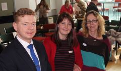 Packing up after the Unpacking Justice event behind SIC convener Malcolm Bell, who chaired the session, and organisers Clair Adlington (left) and Alyson Halcrow.
