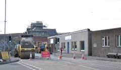 Roadworks on Lerwick's Commercial Road. Photo: Shetnews/Neil Riddell
