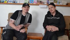 SSCHAIR workers Laura Herculson and Suzi Inkster at the organisation's shared premises. Photo: Shetnews