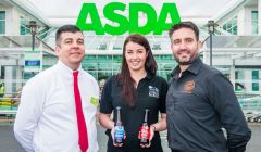 Asda's buying manager Brian O'Shea pictured with Lerwick Brewery chief executive Isla Mercer and Chris Miller of the Craft Beer Clan of Scotland, which was involved in securing the Asda deal.
