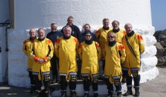 The Princess Royal (front row - third from left) with NLB commissioners on Out Skerries last Friday - Photo: NLB