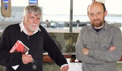 Archivist Brian Smith and museum curator Ian Tait after their talk on Tuesday night - Photo: Chris Cope/ShetNews