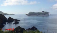 the 290 metre long Azura at the entrance of Bressay Sound on Thursday morning - Photo: Davie Gardner