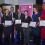 Jen Stout, third from right, was highly commended in the online category of Refugee Festival Scotland's 2016 media awards.