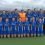 Shetland's hockey team line-up before the match in Orkney. Photo: BBC Radio Shetland