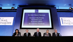 The much-delayed report by Sir John Chilcot (centre) was finally published on Wednesday.