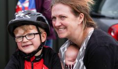 Ollie Jamieson with his mum Debbie and baby brother Sinclair. Photo: Tom Jamieson.
