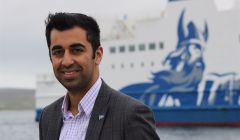 Islands minister Humza Yousaf on a visit to Shetland earlier this month. Photo: Shetnews/Hans J Marter