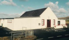 Two rear doors at Central Dunrossness Public Hall were vandalised on Saturday, police said.