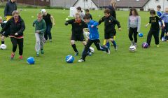 Dribbling practice at this year's Burra Soccer School.