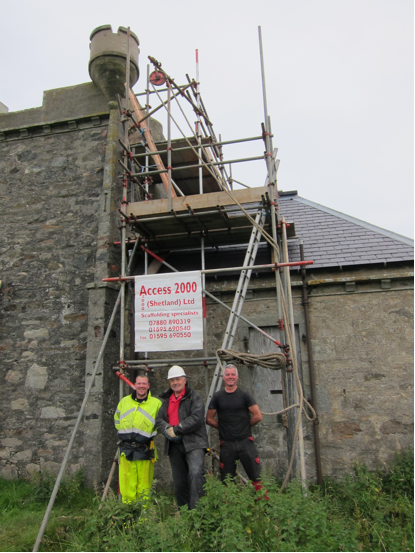 From left: Torneil Halvorsen, Garry Carey and Graham McNally at Brough Lodge. 