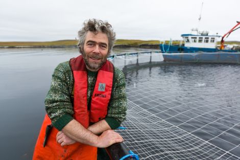 Christopher Ritch at one of Balta Island Seafare's sites back in 2012. Photo: John Coutts.