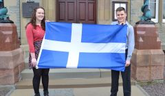 MSYPs Kaylee Mouat and Kelvin Anderson celebrating following their election in March last year - Photo: Neil Riddell/ShetNews