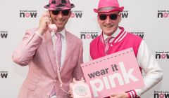 Shetland MSP Tavish Scott (right) wearing it pink with Orkney colleague Liam McArthur.