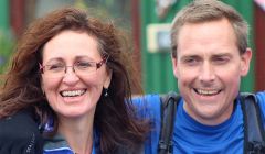 Sarah and Ben Napier in Lerwick shortly after the completion of Ben's 370 mile run in August of this year - Photo: Hans J Marter/ShetNews