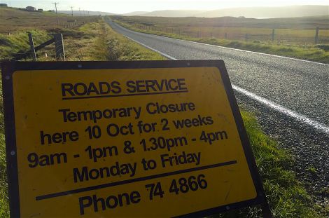 The single track road will be closed for almost seven hours Monday to Friday until 25 October - Photo: Hans J Marter/ShetNews