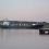 The NorthLink cargo boat Hildasay leaving Lerwick harbour.