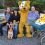 BBC Radio Shetland presenters Daniel Lawson, Jane Moncrieff and John Johnston with Pudsey Bear, the Children in Need mascot.