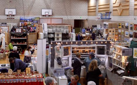 Punters begin flocking to the Shetland Craft Fair on Saturday morning. Photo: Chris Cope/ShetNews