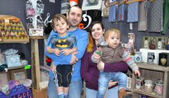 Emily and Brian Smith with their two young sons Mark (3) and Finley (1). Photo: Shetland News/Neil Riddell