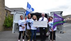 Volunteers from the Shetland Solidarity with Refugees group prior to a trip to Calais this summer. Photo: Shetnews/Neil Riddell
