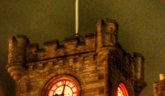 Lerwick town hall's lights turned red to mark World Aids Day - Photo: SIC