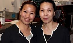Staff member Sophie Wang (left) and owner Natalie Ho of Teamore - Photo: Chris Cope/ Shetland News