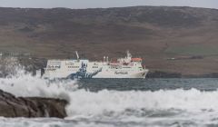 The Hrossey leaving Lerwick at lunchtime on Wednesday. Photo: Austin Taylor.