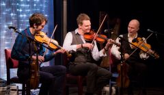 Nordic Fiddlers Bloc, including Kevin Henderson (centre), again proved a class act at the Carnegie Hall in Sandwick on Sunday afternoon. Photo: Dale Smith