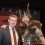 Faroese prime minister Aksel Johannesen exploring his Viking roots with guizer jarl Lyall Gair.