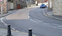 Traffic calming measures at Lerwick's town will commence at the Church Road crossing on Wednesday - Photo: SIC