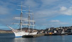 The Norwegian tall ship Statsraad Lehmkuhl is set to become a venue during next month's Shetland Folk Festival - Photo: Austin Taylor