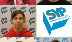 The five candidates are (clockwise from top left corner): Dannii Coleman, Charlie Haddon, Sonny Thomason, Carys Nield and Lewis Johnson