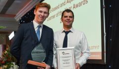 Jakob Eunson (left) and John Blance (right) at this year's Lantra awards ceremony. Photo: Lantra Scotland
