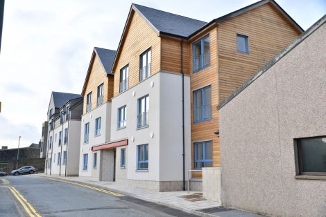 The completed flats at Lyndhurst Place, where the SIC's housing offices used to be. Photo: Hjaltland Housing Association.