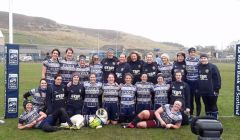 The victorious Shetland women's rugby team following Saturday's win over Inverness at Clickimin. Photo courtesy of Shetland Women's Rugby.