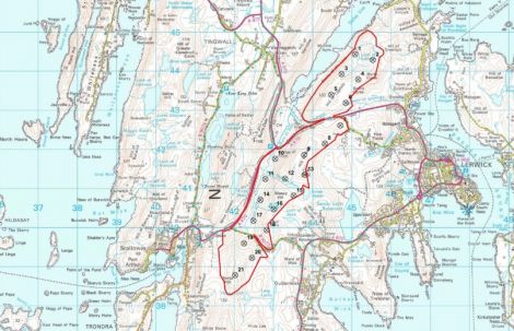 An indicative map of where the 21 wind turbines could go.