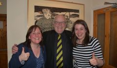 Robbie McGregor with list MSP Maree Todd and public health minister Aileen Campbell.