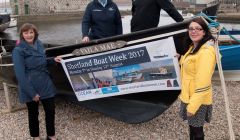 From left to right: Sandra Laurenson (Lerwick Port Authority), Jane Leask (NorthLink Ferries), Derek Leask (Ocean Kinetics) and Emma Miller (Shetland Amenity Trust).