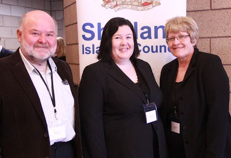 Shetland North councillors Alastair Cooper, Emma MacDonald and Andrea Manson.